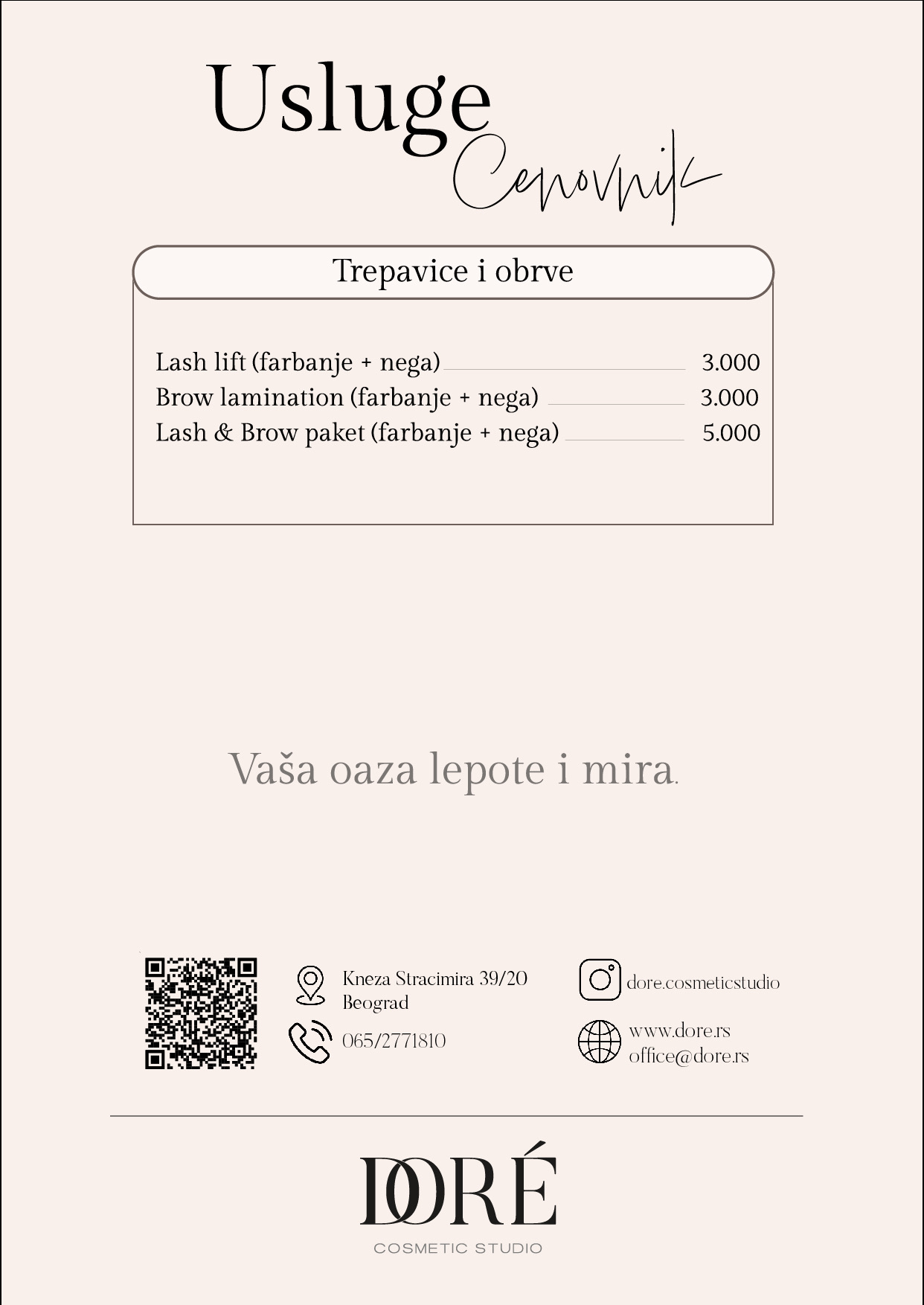Doré Cosmetic Studio cenovnik strana 6